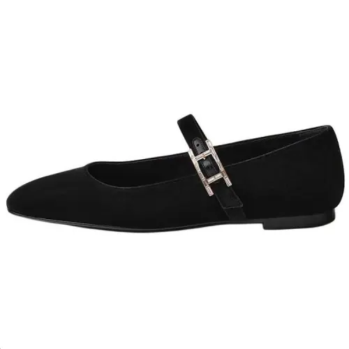 HERMES Jane Mary Jane Shoes Women's Black