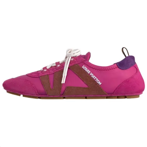 LOUIS VUITTON Sneakerina German Army Trainers Sheepskin Low top Casual Shoes Women's Fuchsia