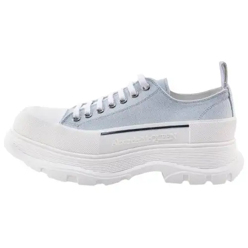 Alexander McQueen Tread Slick Lace Up Shoes 'Light Blue White'