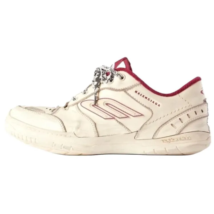 Balenciaga Hamptons Worn Out Low top Skateboard Shoes Men's Beige