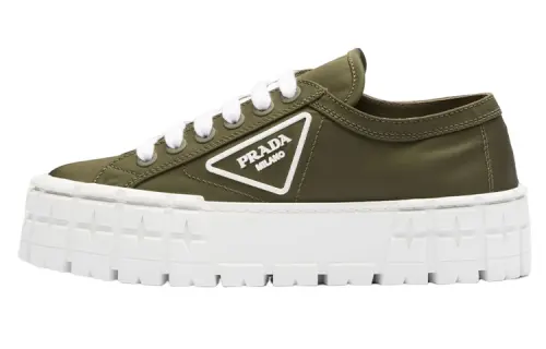 PRADA Double Low top Stylish Skateboarding Shoes Women's Green