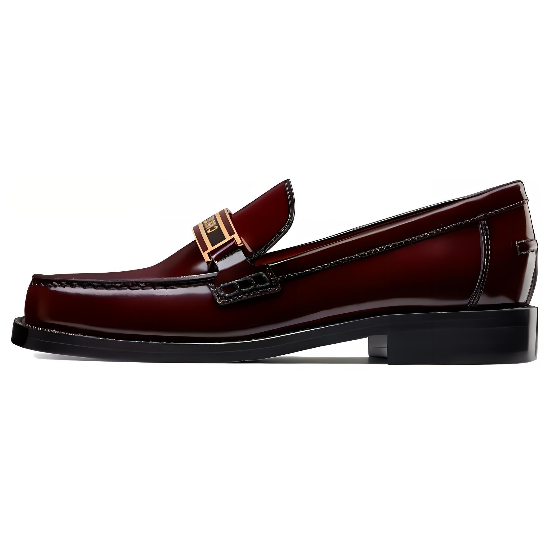 DIOR Code Leather Women's Casual Shoes Women's Burgundy