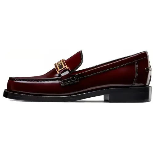 DIOR Code Leather Women's Casual Shoes Women's Burgundy