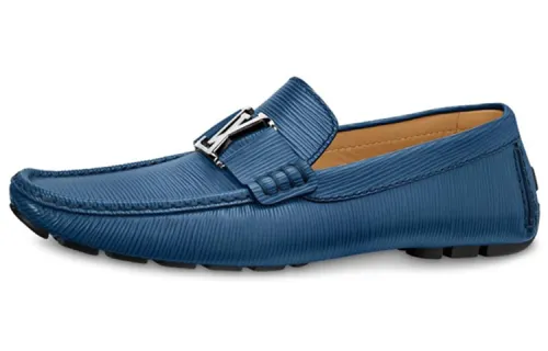 LOUIS VUITTON Monte Carlo Calfskin Casual Shoes Men's Blue