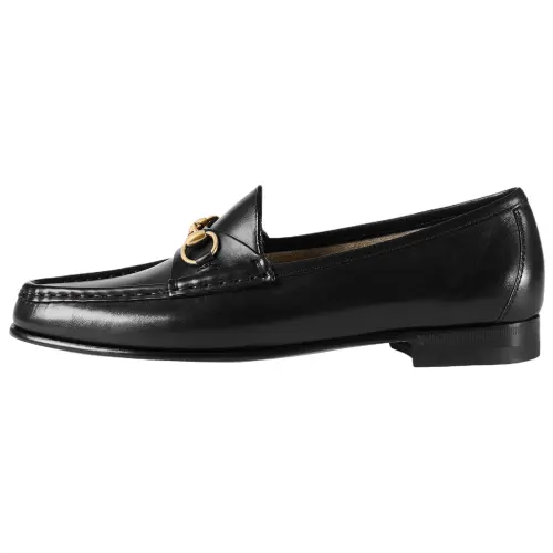 GUCCI 1953 Horsebit Loafers Black Leather Women's
