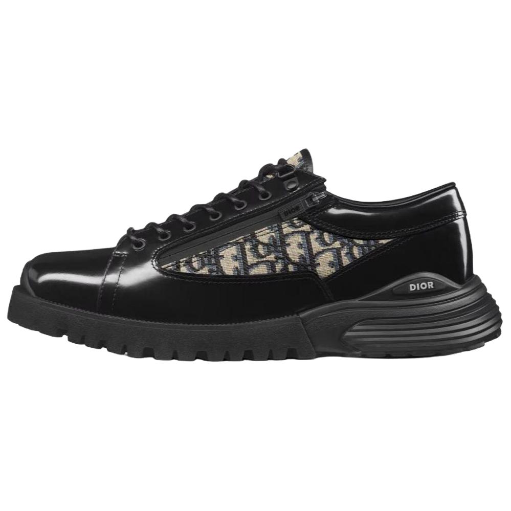 DIOR Dior Combat cow leather printed splicing structure casual shoes men's black