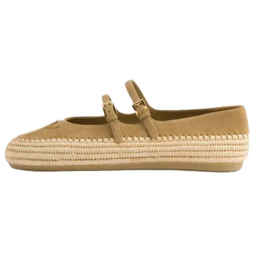PRADA Flat Mary Jane Shoes Women's Brown