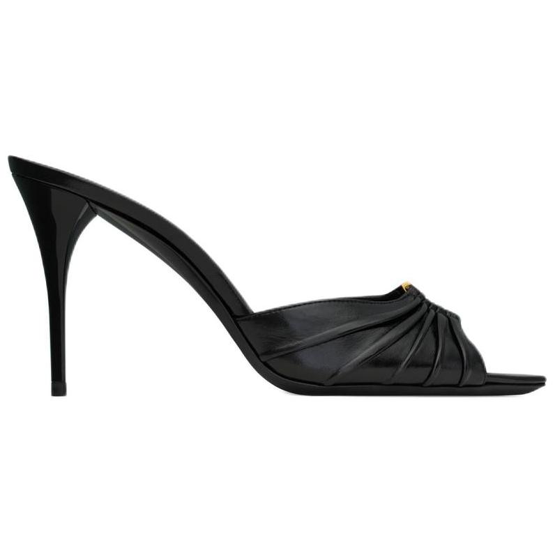 SAINT LAURENT Slide Slippers 9cm Women's Black