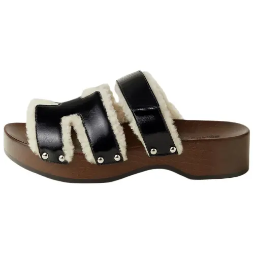 HERMES Kos Clog Slide Slippers 4cm Women's Black