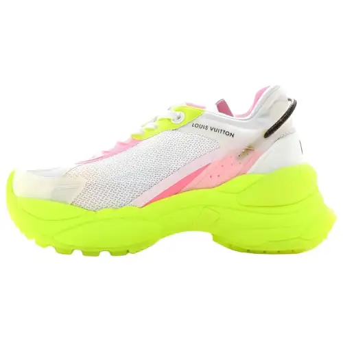 LOUIS VUITTON Run 55 Textile, Leather Low top Casual Shoes Women's White Yellow