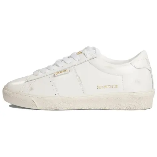 Golden Goose Match Star Leather Low top Skateboard Shoes Women's White