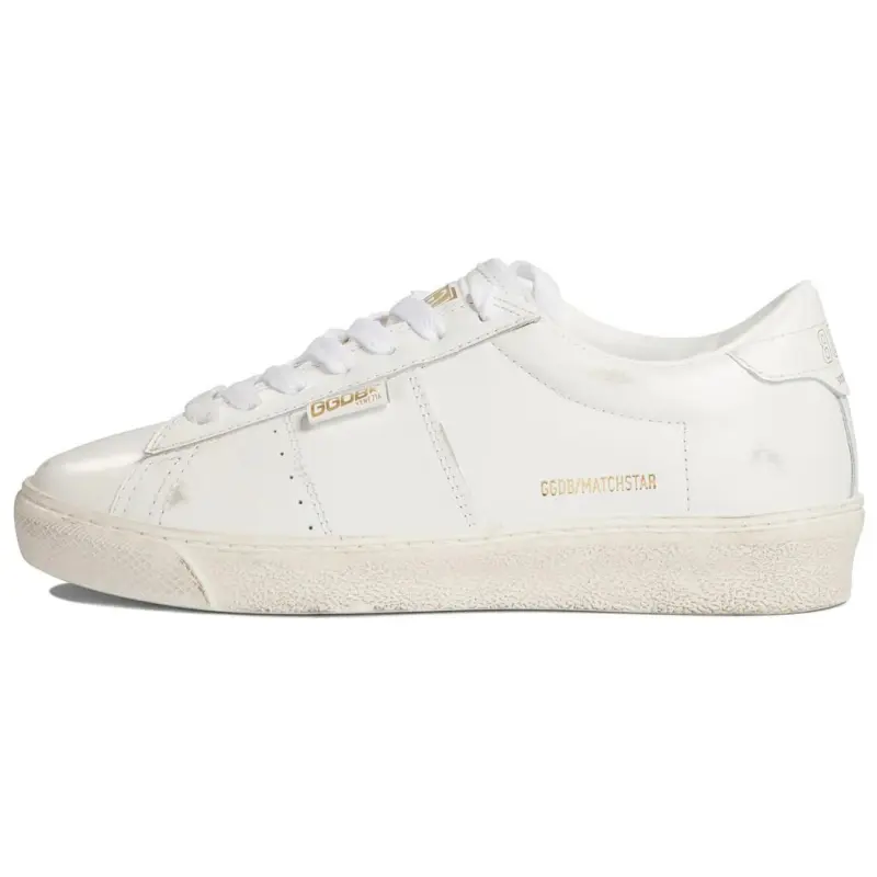 Golden Goose Match Star Leather Low top Skateboard Shoes Women's White