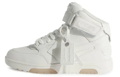 OFF WHITE Out Of Office Leather HighTop Sneaker 'White'
