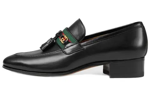 GUCCI Web Interlocking G Loafers