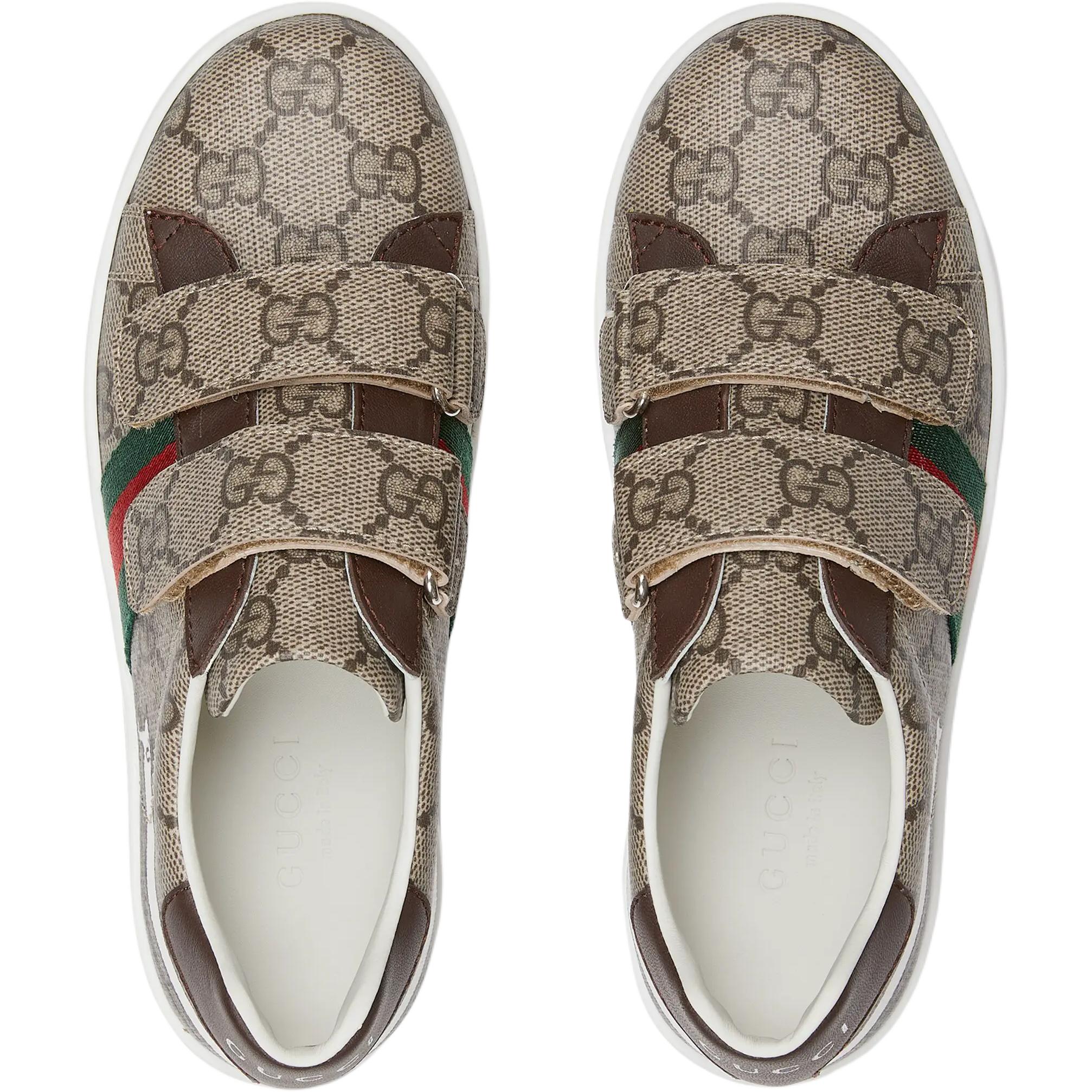 Детские кроссовки Gucci ACE (коричневые) — фото 4