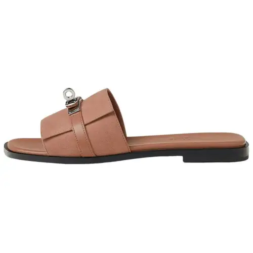 HERMES Giulia Slide Slippers Women's Red