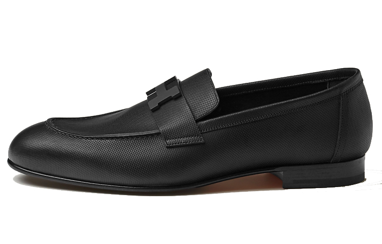 HERMES PARIS Leather Men's Casual Shoes Men's Black