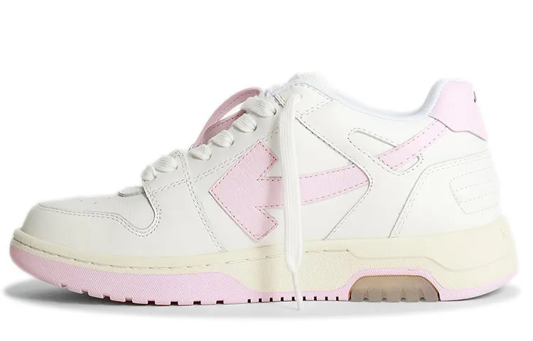 OFF WHITE Out Of Office Ooo Low Tops White Light Pink Women's