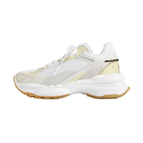 LOUIS VUITTON Run 55 Leather Low top Chunky Sneakers Women's Beige
