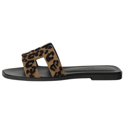 HERMES Oran Slide Slippers Women's Brown