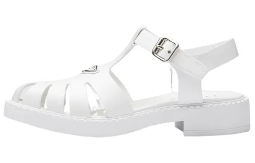 PRADA Leather Roman Sandals Men's White