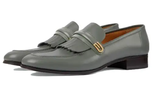 GUCCI Leather Men's Casual Shoes Men's Gray