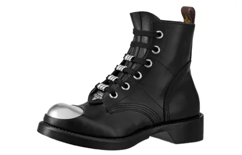LOUIS VUITTON Metropolis Ranger Top Grain Cow Leather Short Combat Boots Women's Black