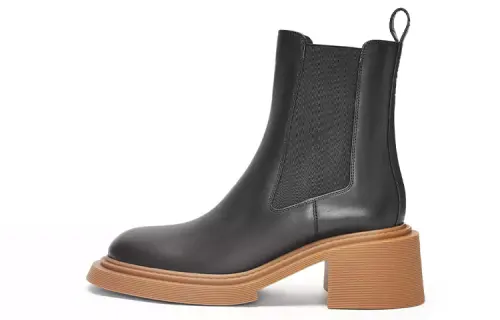 LOEWE Leather Short Chelsea Boots 5.5cm Men's Black