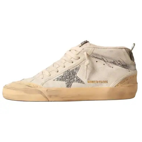 Golden Goose Mid-Star Leather Sneakers