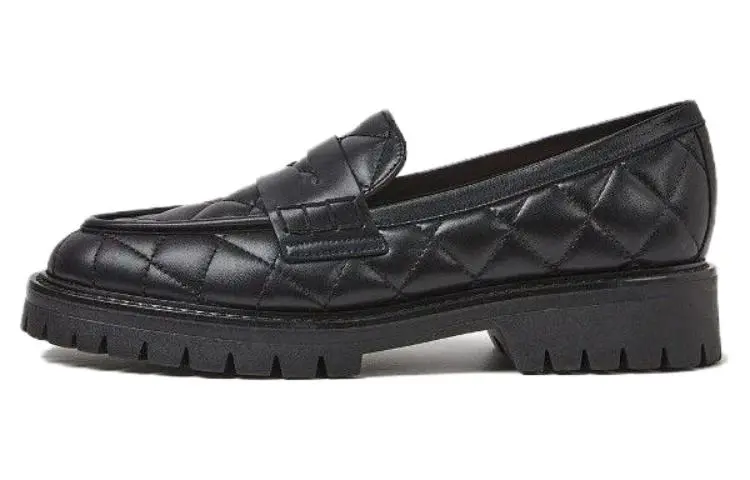 FLATTERED Diamond Pattern Loafers Women's Black