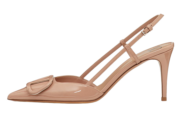 Valentino Валентино Влого лаковая кожа назад со шнурками Отличный каблук на высоком каблуке Обувь 8 см женский Корица розовый