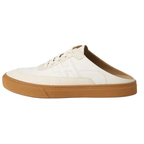 HERMES Keep Closed Toe Slippers 1.2cm Men's Beige