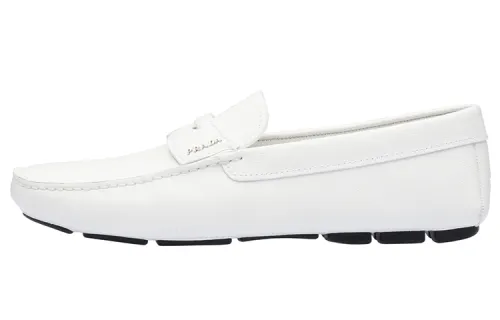 PRADA Saffiano Leather Casual Shoes Women's White