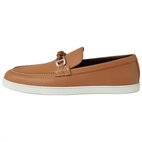 HERMES Ignacio Leather Loafers 1.5cm Men's Brown