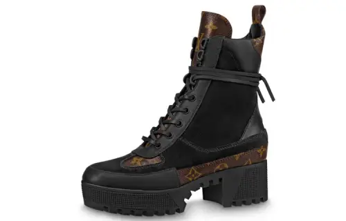 LOUIS VUITTON Shoes Combat Boots 'Black Brown' Women's