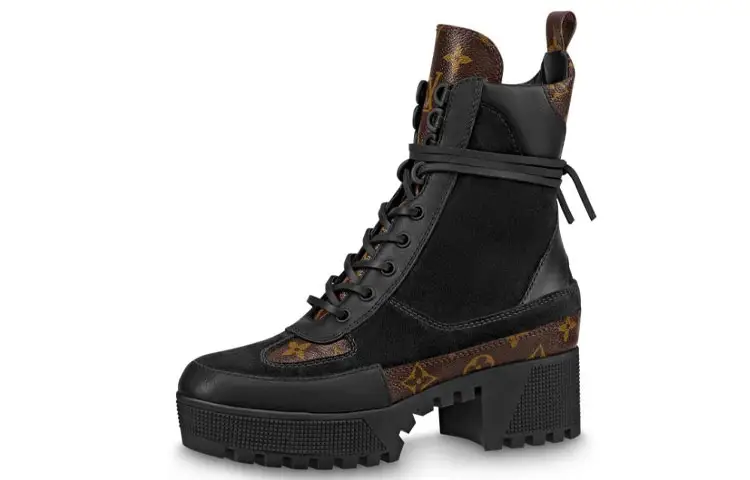 LOUIS VUITTON Shoes Combat Boots 'Black Brown' Women's