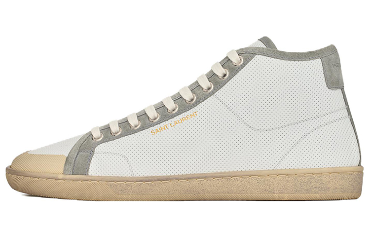 Мужские кеды SAINT LAURENT Court Classic (бело-серые)