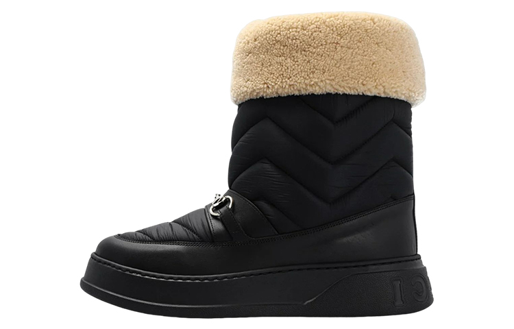 Женские ботинки Gucci Interlocking (черные)