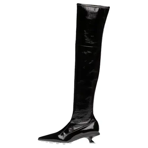 MIU MIU Naplak Knee high Boots Women's Black