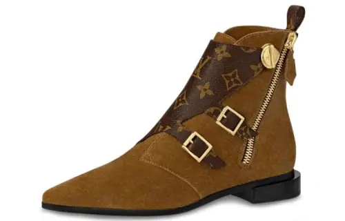 LOUIS VUITTON Jumble Ankle Boots Women's Brown Yellow