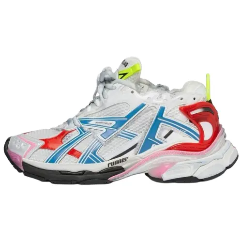 Balenciaga Runner Sneakers 'Worn Out White Blue Red Mesh And Nylon' Women's