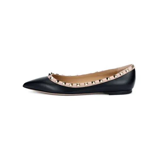 Valentino Rockstud GARAVANI Leather Casual Shoes Women's Black