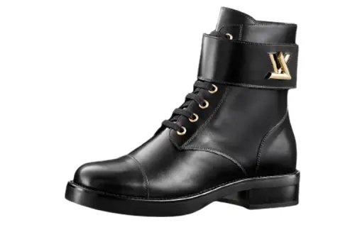 LOUIS VUITTON Ranger Wonderland Leather Ankle Boots Women's Black