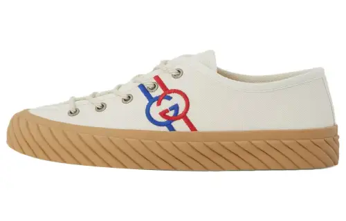 GUCCI Interlocking Low top Stylish Skateboarding Shoes Women's Beige