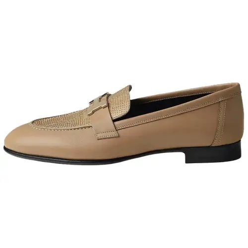 HERMES PARIS Calfskin Casual Shoes Women's Beige