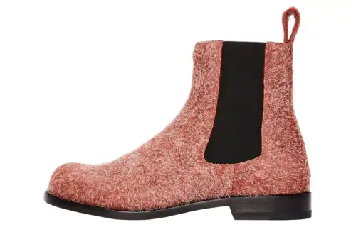 LOEWE Campo Suede Short Chelsea Boots 1.5cm Women's Red