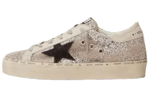 Golden Goose Hi Star Stylish Skateboarding Shoes Women's Silver
