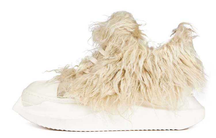 Женские кеды Rick Owens DRKSHDW (перламутрово-белые)