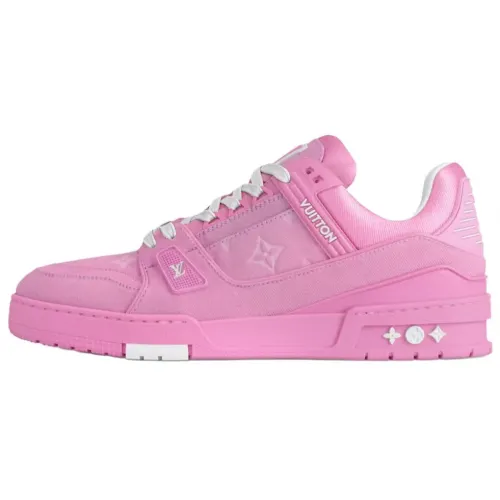 LOUIS VUITTON Trainer Denim Low top Skateboard Shoes Women's Pink