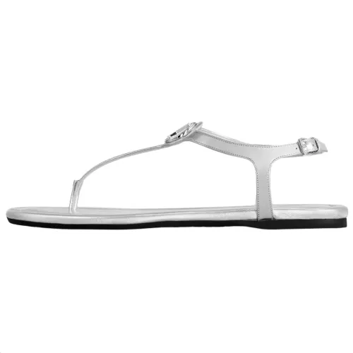 LOUIS VUITTON Sunkiss One Strap Sandals Women's Silver